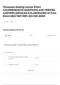 Tennessee Boating License EXAM COMPREHENSIVE QUESTIONS AND VERIFIED ANSWERS &lpar;DETAILED & ELABORATED&rpar; ACTUAL EXAM 2025 TEST 100&percnt; SOLVED 2025&excl;&excl;