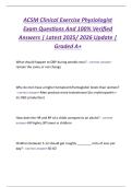 ACSM Clinical Exercise Physiologist  Exam Questions And 100&percnt; Verified  Answers &vert; Latest 2025&sol; 2026 Update &vert;  Graded A&plus; 
