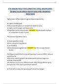 ETS MAJOR FIELD TEST &lpar;PRACTICE TEST&rpar;&colon; BACHELOR'S DEGREE IN BUSINESS QUESTIONS AND ANSWERS 2025&sol;2026