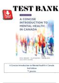 Full Test Bank &vert; A Concise Introduction to Mental Health in Canada 3rd Edition by Emily Jenkins&comma; Allie Slemon & Dan Bilsker &vert; Complete Chapter-by-Chapter Canadian Mental Health MCQs with Verified Correct Answers and Detailed Rationales &vert; Covers Physical&comma; 