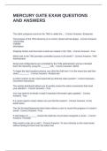 MERCURY GATE EXAM QUESTIONS AND ANSWERS