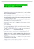 MERCURYGATE EXAM QUESTIONS WITH CORRECT ANSWERS