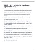 PPLE - PA Psychologists Law Exam - updated for 2025 Questions and Answers