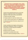ADVANCED HEALTH ASSESSMENT HESI LATEST  2026 ACTUAL EXAM WITH COMPLETE QUESTIONS  AND CORRECT DETAILED ANSWERS &lpar;100&percnt;  VERIFIED ANSWERS&rpar;&vert;&vert;VERIFIED EXAM&excl;&excl;&excl; &vert;ALREADY  GRADED A&plus;&vert; &vert;&vert;PROFESSOR VERIFIED&vert;&vert; &vert;&vert;NEWEST  EXAM&excl;&excl;&excl;&excl;&excl;&vert;&vert;