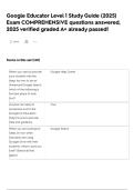 Google Educator Level 1 Study Guide &lpar;2025&rpar; Exam COMPREHENSIVE questions answered&comma; 2025 verified graded A&plus; already passed&excl;