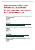 Idaho Gas Fitting Contractor Exam  Questions And Correct Answers   &lpar;Verified Answers&rpar; Plus Rationales 2026  Q&A &vert; Instant Download Pdf 