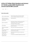ACOLs CLT Written  EXAM   Questions and Answers &lpar;A&plus; Solution guide&rpar; &lpar;2025&rpar; Questions And Answers Solved 100&percnt; Correct&excl;&excl;