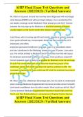 AHIP Final Exam Test Questions and Answers &lpar;2022&sol;2023&rpar; &lpar;Verified Answers&rpar;