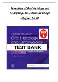 Full Test Bank &vert; Essentials of Oral Histology and Embryology&colon; A Clinical Approach 6th Edition by Daniel J&period; Chiego Jr&period; &vert; Chapters 1&ndash;10 Multiple-Choice and True&sol;False Questions with Verified Correct Answers&comma; Detailed Feedback Rationales&comma; Difficulty Levels&comma; 