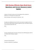 USA Hockey Officials Open Book Exam Questions and Correct Answers&vert; Latest Update