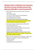 Michigan Teacher Certification Exam Questions  And Correct Answers &lpar;Verified Answers&rpar; Plus  Rationales 2026 Q&A &vert; Instant Download Pdf