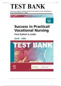 Test Bank for Success in Practical&sol;Vocational Nursing 10th Edition&comma; by Janyce L&period; Carroll&comma; Lisa Collier&comma; All Chapters 1-19 included Graded A &plus;