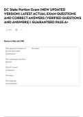 DC State Portion Exam &lpar;NEW UPDATED VERSION&rpar; LATEST ACTUAL EXAM QUESTIONS AND CORRECT ANSWERS &lpar;VERIFIED QUESTIONS AND ANSWERS&rpar; &vert; GUARANTEED PASS A&plus;