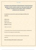 BUSINESS RELATIONSHIP MANAGEMENT PROFESSIONAL &lpar;BRMP&rpar; STUDY GUIDE EXAM ALL 500 QUESTIONS AND CORRECT DETAILED SOLUTIONS LATEST UPDATED VERSION JUST RELEASED