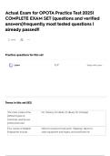 Actual Exam for OPOTA Practice Test 2025&vert; COMPLETE EXAM SET &lpar;questions and verified answers&rpar;frequently most tested questions &vert; already passed&excl;&excl;
