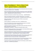 NHA PHARMACY TECH PRACTICE TEST QUESTIONS & ANSWERS