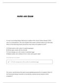 NUR 400 FINAL EXAM QUESTIONS AND VERIFIED ANSWERS