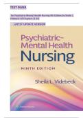 Test Bank for Psychiatric-Mental Health Nursing 9th Edition by Sheila L&period; Videbeck All Chapters &lpar;1-24&rpar; LATEST UPDATE &comma; GRADED A&plus;