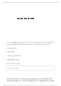 NUR 400 TRANSCULTURAL ALL CULTURE QUESTIONS FOR FINAL- FERGUSON QUESTIONS AND VERIFIED ANSWERS