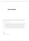 NURS 400 EXAM 6 QUESTIONS AND VERIFIED ANSWERS