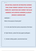 NR 328 FINAL EXAM &sol;NR 328 PEDIATRIC NURSING  FINAL EXAM &sol; NEWEST 2026&sol;2027 ACTUAL EXAM  COMPLETE  QUESTIONS AND CORRECT DETAILED  ANSWERS &lpar;100&percnt;VERIFIED ANSWERS&rpar; &vert;ALREADY  GRADED A&plus;&vert;BRAND NEW&excl;