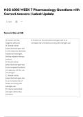 NSG 6005 WEEK 7 Pharmacology Questions with Correct Answers &vert; Latest Update