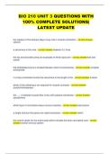 BIO 210 UNIT 3 QUESTIONS WITH  100&percnt; COMPLETE SOLUTIONS&vert;  LATEST UPDATE