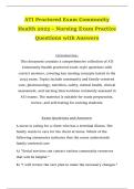 ATI Proctored Exam Community Health 2023 &ndash; Nursing Exam Practice Questions with Answers