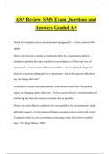 ASP Review&colon; SMS Exam Questions and Answers Graded A&plus;