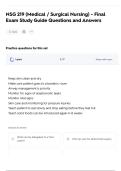 NSG 219 &lpar;Medical &sol; Surgical Nursing&rpar; - Final Exam Study Guide Questions and Answers