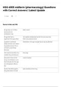 NSG 6005 midterm &lpar;pharmacology&rpar; Questions with Correct Answers &vert; Latest Update