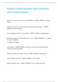 Aquatic Facility Operator Exam questions with correct answers