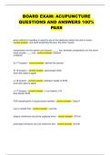 BOARD EXAM&colon; ACUPUNCTURE  QUESTIONS AND ANSWERS 100&percnt;  PASS