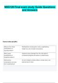 NSG120 Final exam study Guide Questions  and Answers