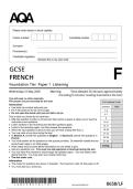  Actual 2025 AQA GCSE FRENCH 8658&sol;LF Paper 1 Merged Question Paper &plus; Mark Scheme  Actual 2025 AQA GCSE FRENCH 8658&sol;LF Paper 1 Listening Foundation Tier Merged Question Paper &plus; Mark  Scheme &lpar;with Listening Test Transcript