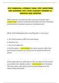 BYU FINANCIAL LITERACY FINAL TEST QUESTIONS  AND ANSWERS 100&percnt; PASS &vert;ALREADY GRADED A&plus;&vert;  VERIFIED AND UPDATED