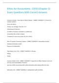 Ethics for Accountants - D550 &lpar;Chapter 3&rpar; Exam Questions With Correct Answers&period;