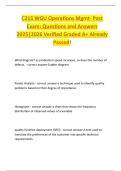C215 WGU Operations Mgmt- Post  Exam&colon; Questions and Answers  2025&vert;2026 Verified Graded A&plus; Already  Passed&excl; 
