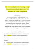 ATI Community Health Nursing&comma; 2023 &ndash; Comprehensive Study Questions and Answers for Exam Preparation