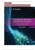 Test Bank for Spreadsheet Modeling And Decision Analysis A Practical Introduction To Business Analytics 9th Edition Cliff Ragsdale &comma; Chapter 1-15 &vert; All Chapters &vert; Latest Update 