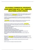 CALIFORNIA COMMERCIAL INSURANCE  EXAM QUESTIONS WITH 100&percnt; COMPLETE  SOLUTIONS&vert; LATEST UPDATE