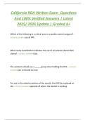 California RDA Written Exam  Questions  And 100&percnt; Verified Answers &vert; Latest  2025&sol; 2026 Update &vert; Graded A&plus; 