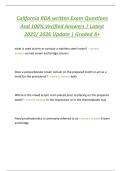 California RDA written Exam Questions  And 100&percnt; Verified Answers &vert; Latest  2025&sol; 2026 Update &vert; Graded A&plus;