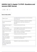 NSG124 Unit 3&comma; chapter 7&comma; 8 PWP- Questions and Answers 100&percnt; Solved