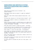 ENDOCRINE AND NERVOUS SYSTEM PRACTICE QUESTIONS AND CORRECT ANSWERS