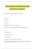 IADA Broker Exam Sample Questions and Answers Graded A&plus;