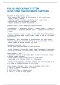 ENDOCRINE AND NERVOUS SYSTEM PRACTICE QUESTIONS AND CORRECT ANSWERS