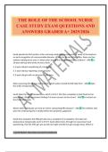 THE ROLE OF THE SCHOOL NURSE CASE STUDY EXAM QUESTIONS AND ANSWERS GRADED A&plus; 2025&sol;2026