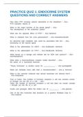 PRACTICE QUIZ 1&colon; ENDOCRINE SYSTEM QUESTIONS AND CORRECT ANSWERS