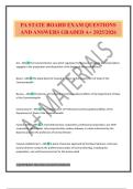 PA STATE BOARD EXAM QUESTIONS AND ANSWERS GRADED A&plus; 2025&sol;2026